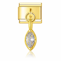 Marquise Pendant Italian Charm Italian charm bracelet link in stainless steel