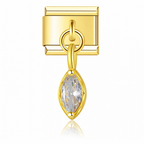 Marquise Pendant Italian Charm Italian charm bracelet link in stainless steel