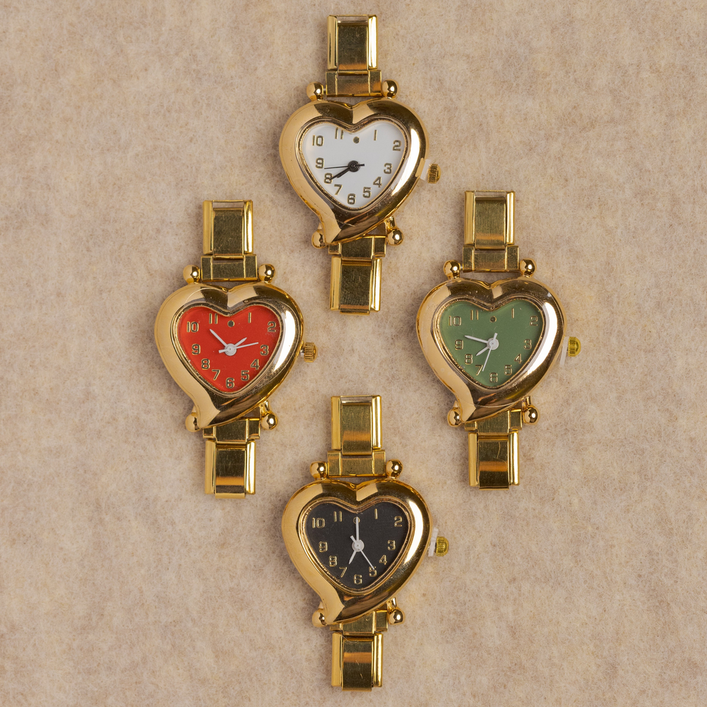 Valentine Watch Face Italian charm bracelet link in stainless steel