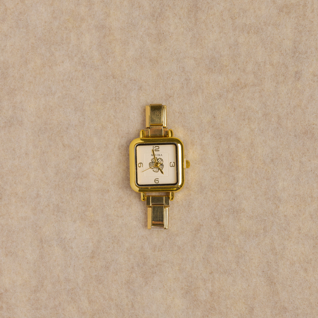 Fleur Watch Face Italian charm bracelet link in stainless steel