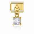 Square Pendant Italian Charm Italian charm bracelet link in stainless steel