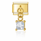 Square Pendant Italian Charm Italian charm bracelet link in stainless steel