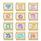 Zodiac Symbols Italian Charms Italian charm bracelet link in stainless steel
