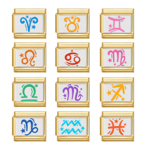 Zodiac Symbols Italian Charms Italian charm bracelet link in stainless steel